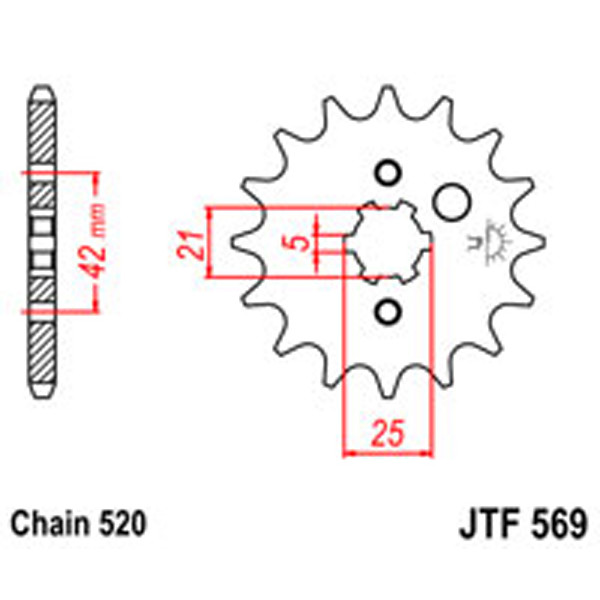 JT JT Gear Box Sprockets G/B 569/572-15T YAM (1383)